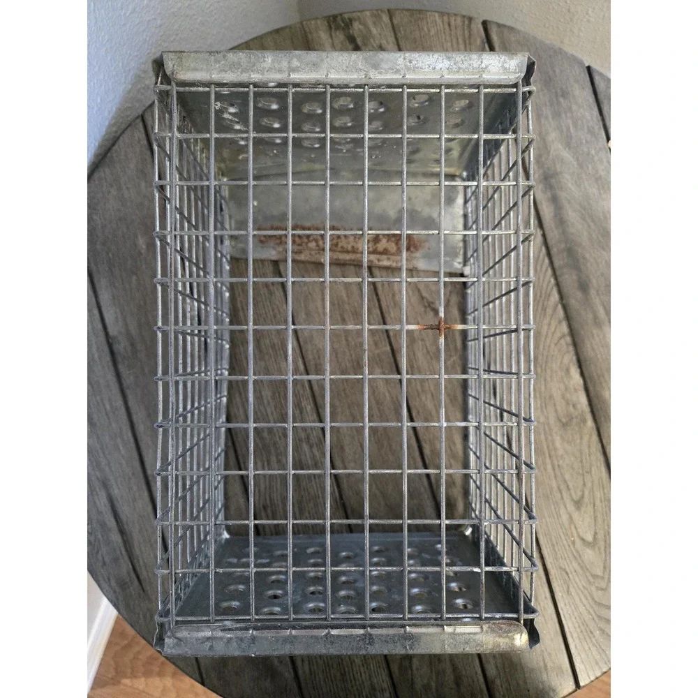 Vintage Kaspar Metal Wire Gym Locker Basket Rustic Primitive Farmhouse Cottage